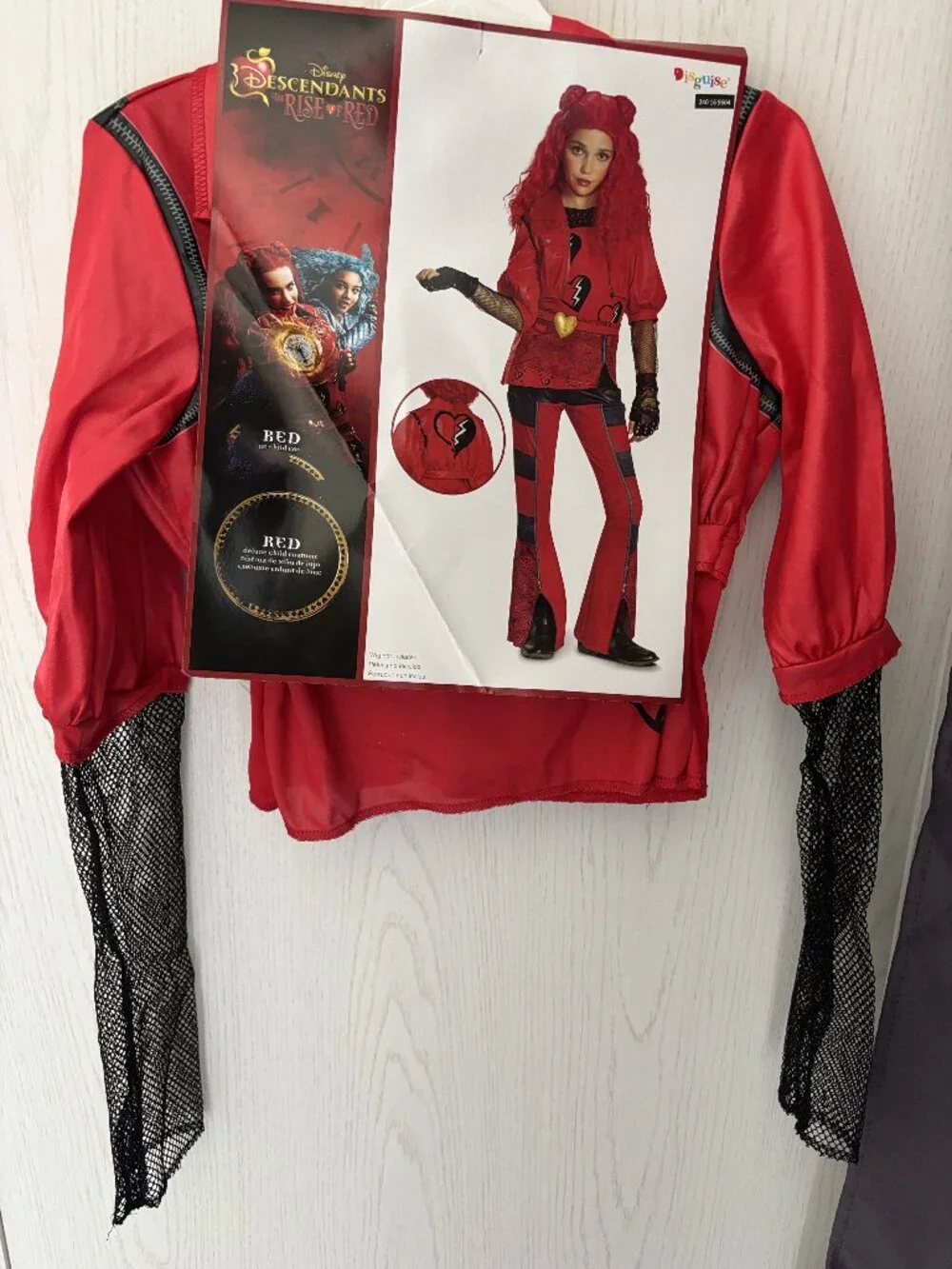 Descendants RED Halloween Costume 7/8 Jacket Pants Gloves Disney Kids Girls